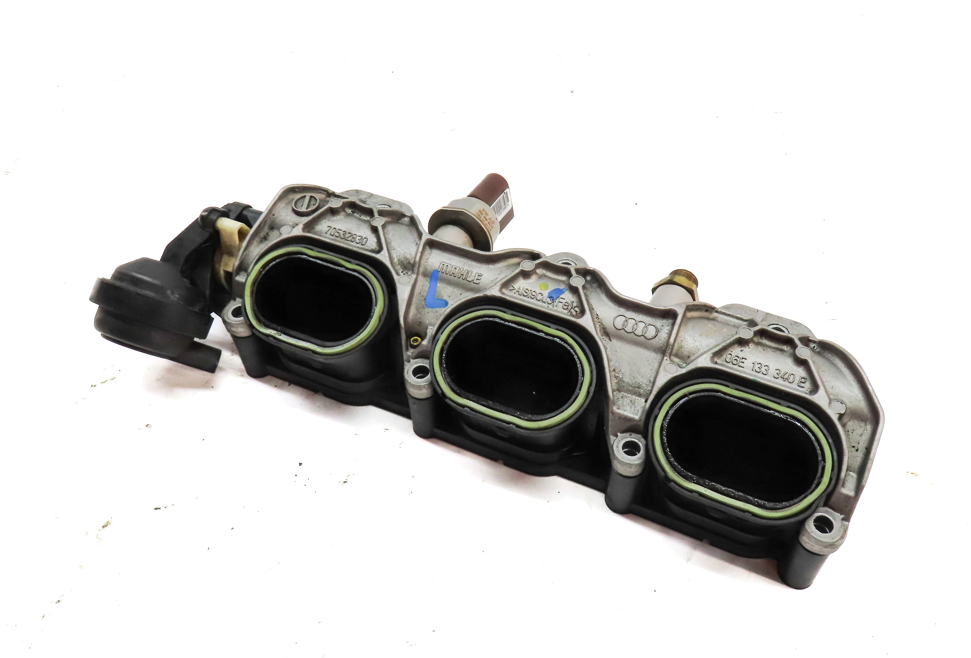 13 AUDI S4 (B8 8K) 3.0L SUPER (CGXC) LEFT LOWER INTAKE MANIFOLD w/ FUEL RAIL — exact item pictured